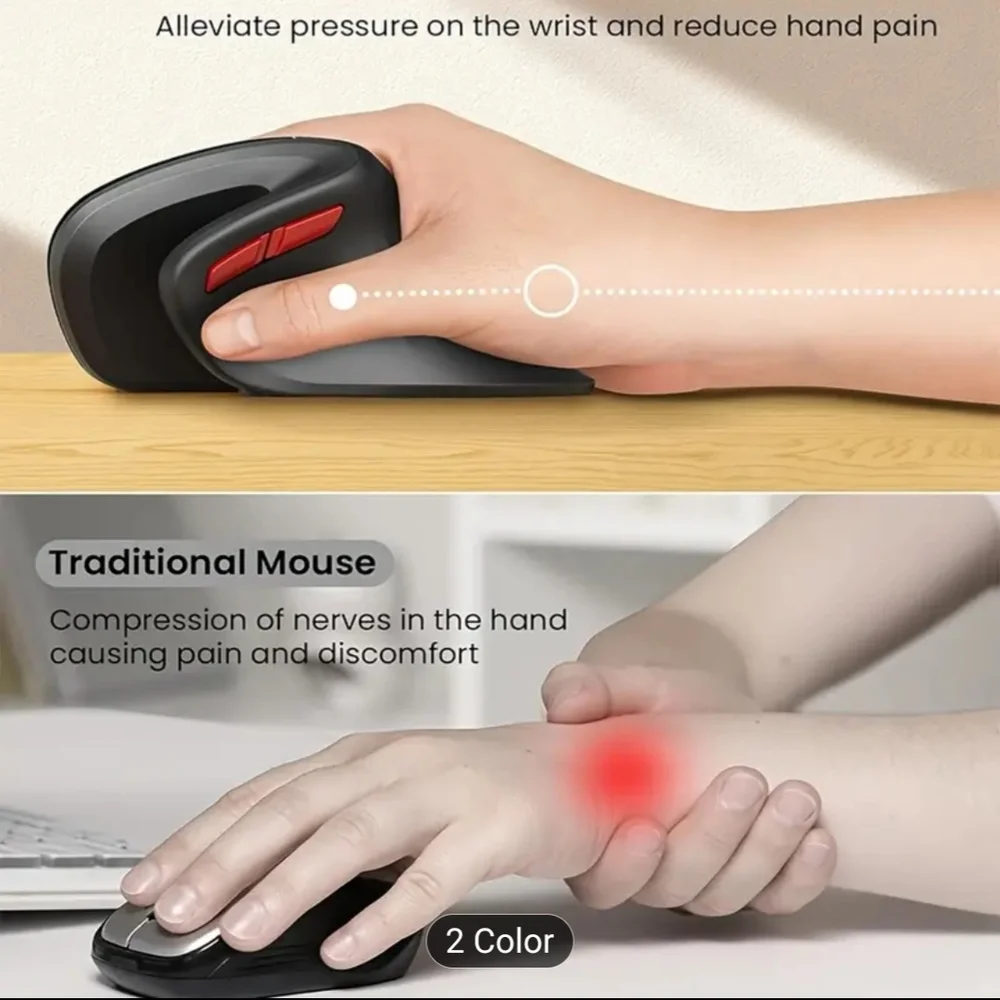 Black Ergonomic Wireless Mouse